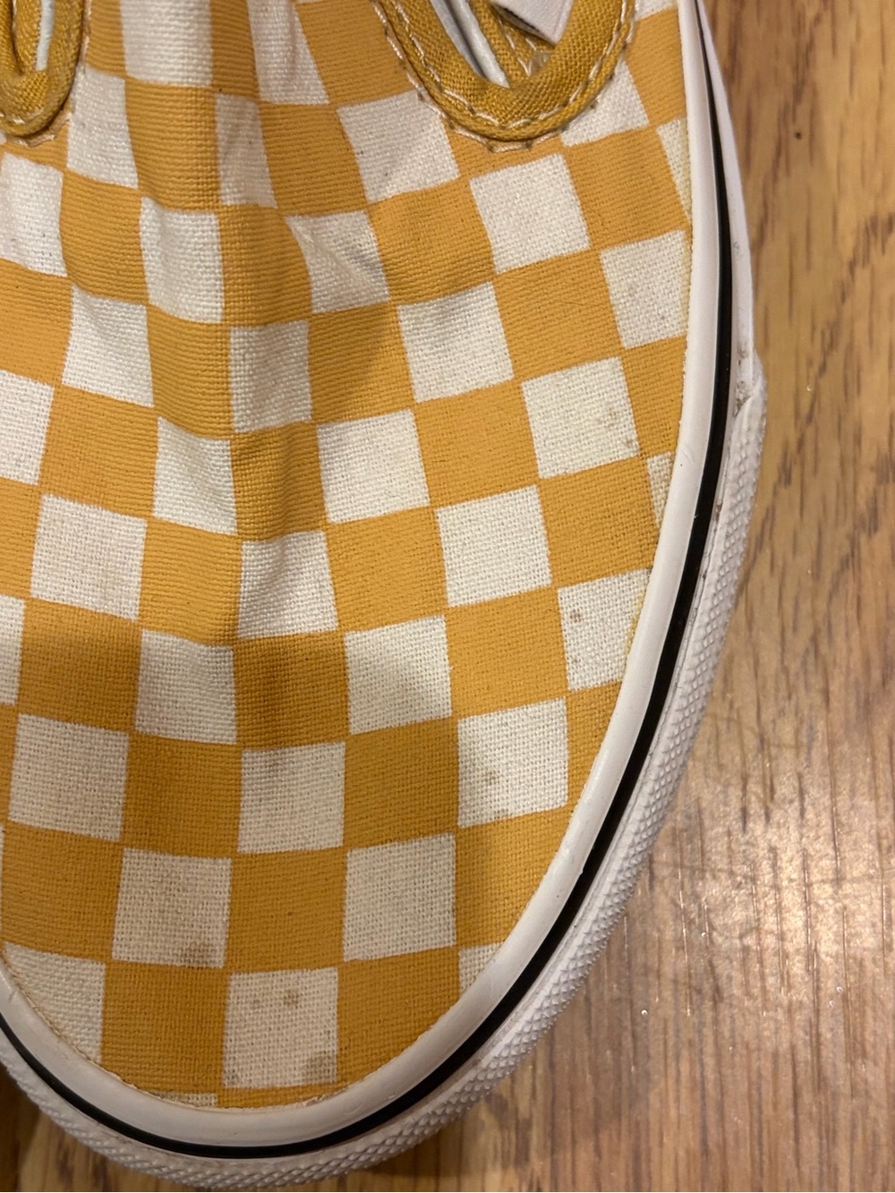 Vans Mustard Yellow Checkerboard Classic Slip-On Shoes - Picture 9 of 10